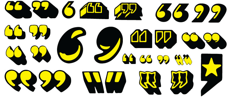 A series of quotation marks