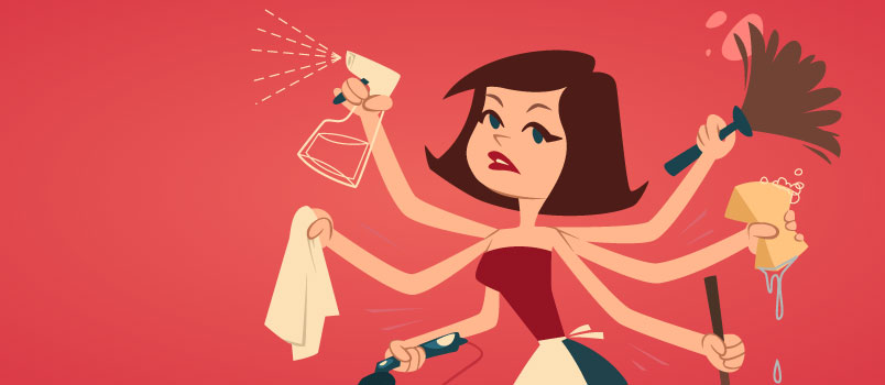 Illustration of a woman cleaning
