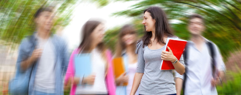 Photo of college students walking