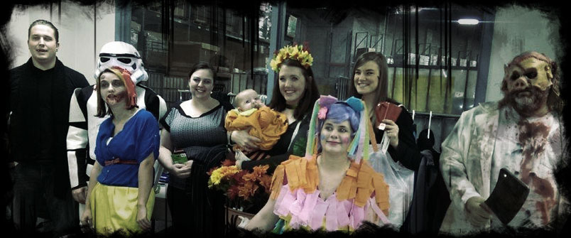 TextbookRush employees dressed up for Halloween