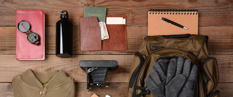 Packing supplies placed neatly on a table