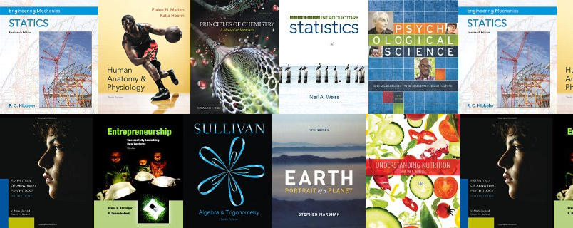 Collage of textbook covers