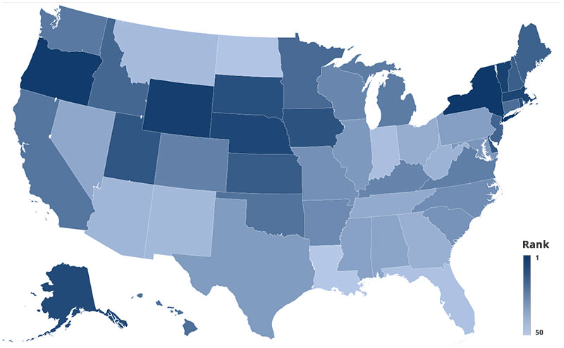 Heatmap of which states are reading the most during quarantine
