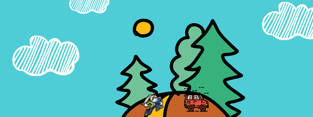 Rush the rabbit on a road trip