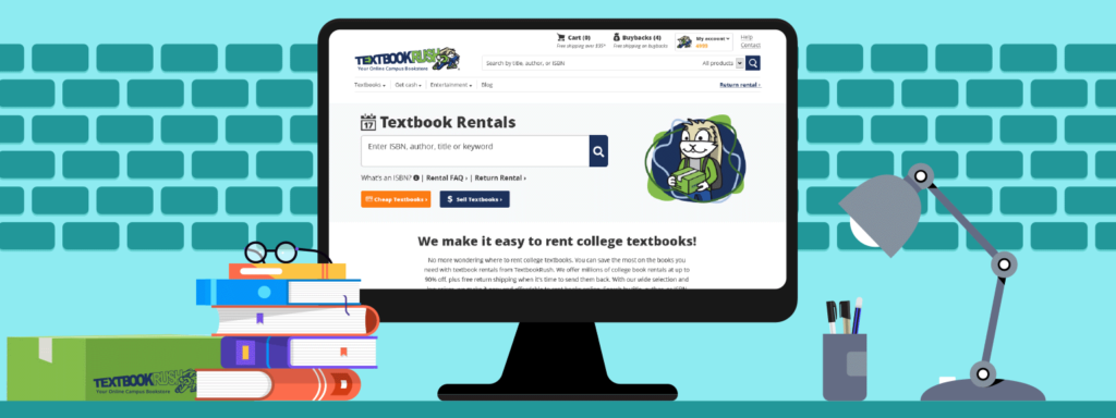 Rental Book page on computer.